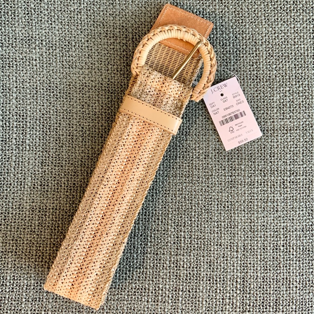 J Crew Factory | Wide Straw Belt | Natural 🆕
